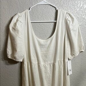 Isabel White Puff Sleeve Maternity Dress